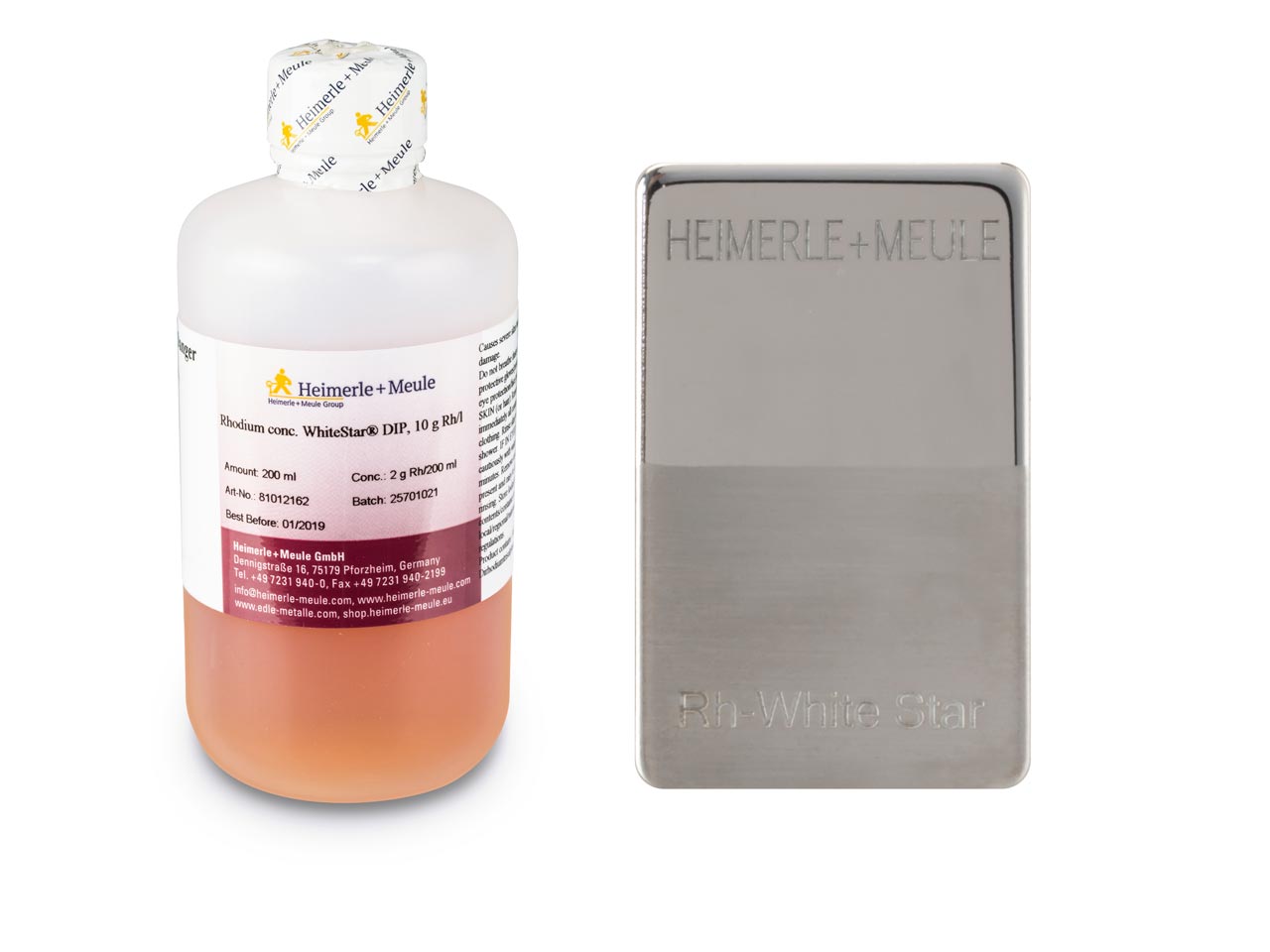 Do you have a safety data sheet for Heimerle + Meule Rhodium Plating Bath White Star Concentrate 200ml 2g Rh/200ml UN3264?