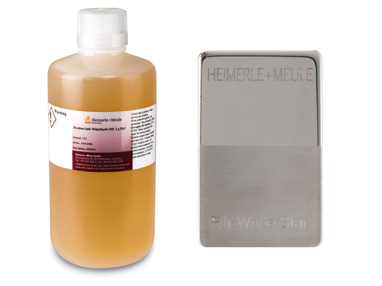 Do you have instructions for Heimerle + Meule Rhodium Plating Bath White Star Ready Mix 1 Litre 2g Rh/l UN3264?